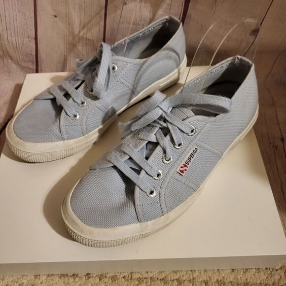 SUPERGA 2750 Baby Blue Canvas Low Top Lace Up Sneakers sz. 6.5/37.5 MSRP $88 - Picture 1 of 9
